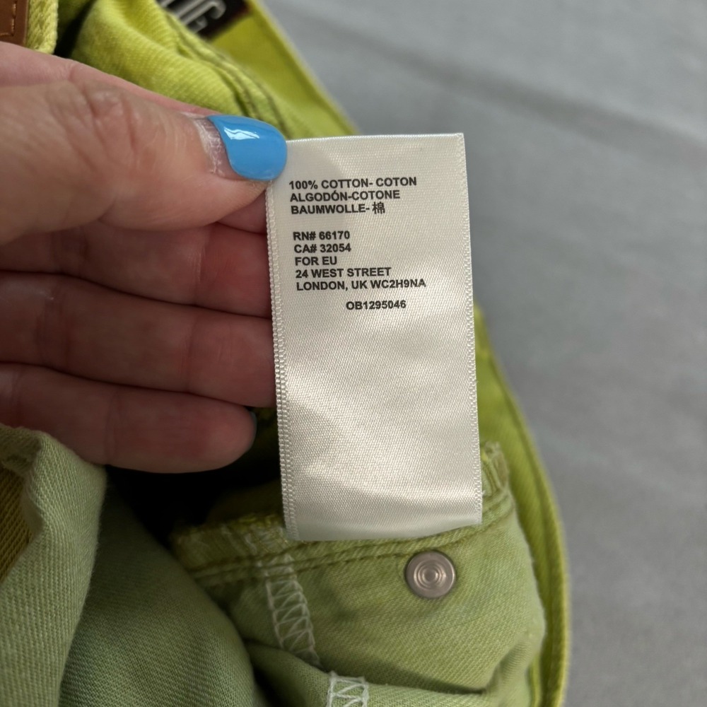 BDG Urban Outfitters Womens High Rise Loose Baggy Jeans Sz 25 Lime Green Grunge‎ - Picture 9 of 14